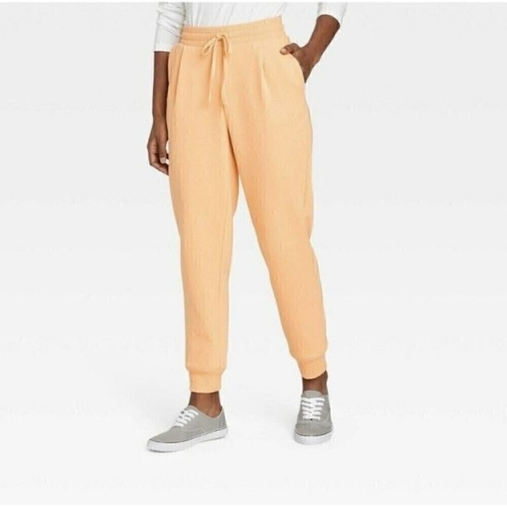 a New Day fleece Sweatpants Joggers Plus Size 4X Drawstring Pull on Orange